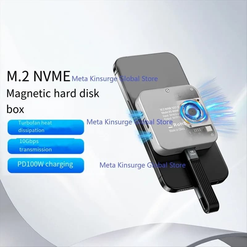 Retail M.2 NVME SATA 2230 SSD Enclosure, 10Gbps USB-C 3.2 USB-A 3.2 Hub Adapter Max 2TB External Solid Drive Shell
