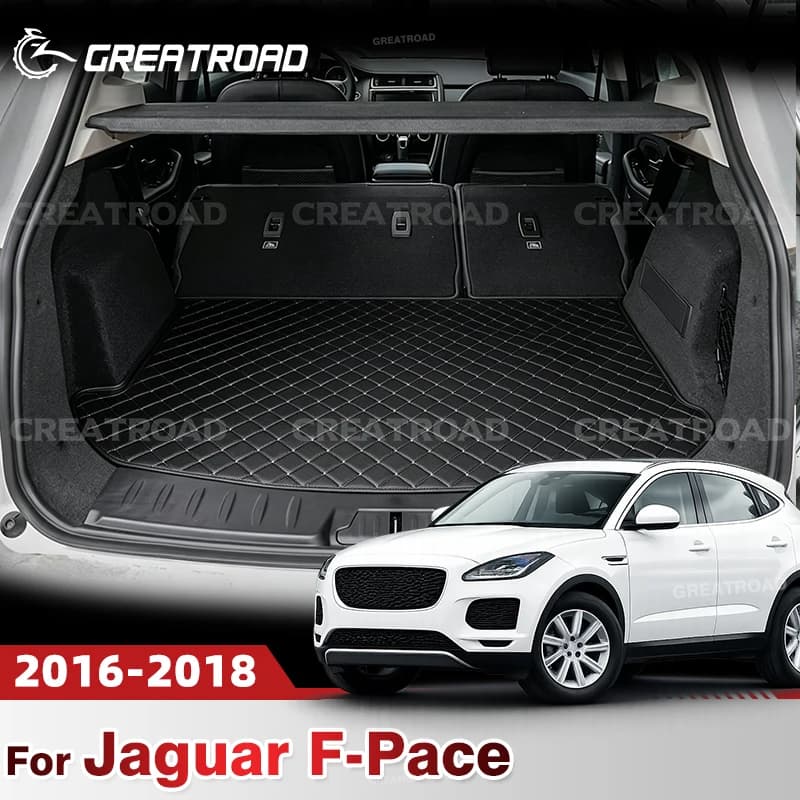 Car trunk mat for Jaguar F-Pace 2016 2017 2018 Cargo Liner Carpet Interior Parts Accessories Cover