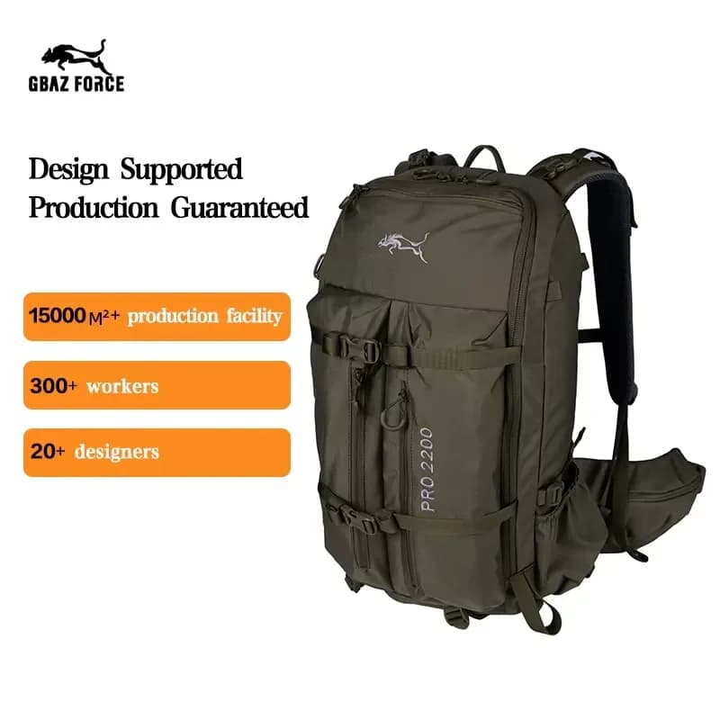 GAF 40L 500D Cordura Nylon Waterproof Hydration Deer Bow Daypack Pack Hunting Bag Backpack with Bow Holder and Rain Cover