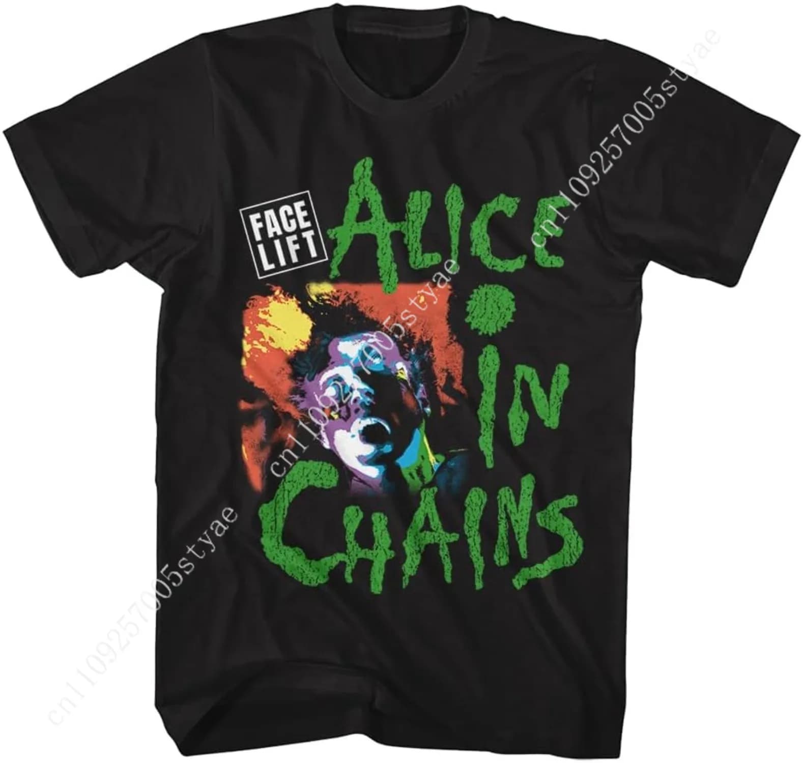 Alice in Chains Facelift Tour '91 Front & Back Print Adult Short Sleeve T Shirt Vintage Style Graphic Tee