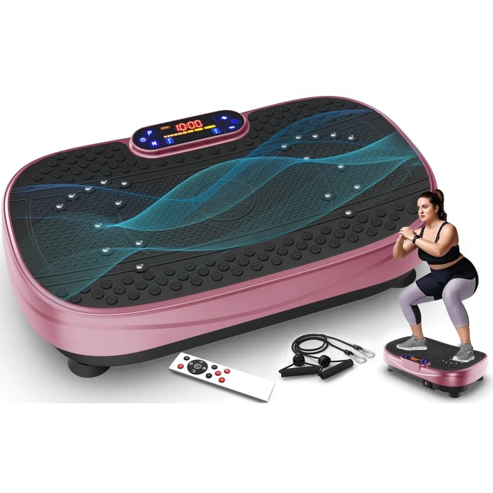 Vibration Plate Fitness Platform Exercise Machine Whole Body Workout Equipment for Weight Loss Toning and Muscle Building with Adjustable Speed Levels and Non Slip Surface for Home Gym Office and Personal Fitness Training