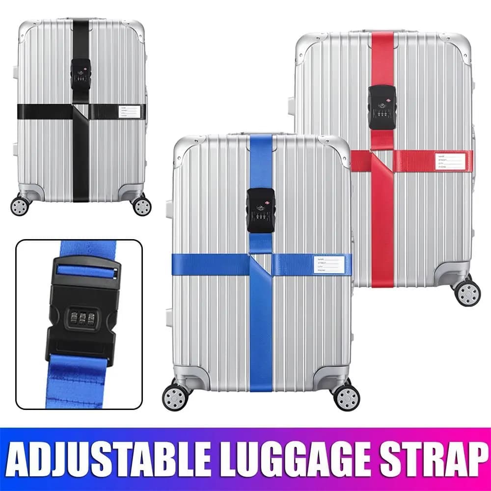 Valigia da viaggio regolabile fascia per bagagli valigia cinghie in corda TSA Password serratura doganale bagagli cintura incrociata accessori da viaggio