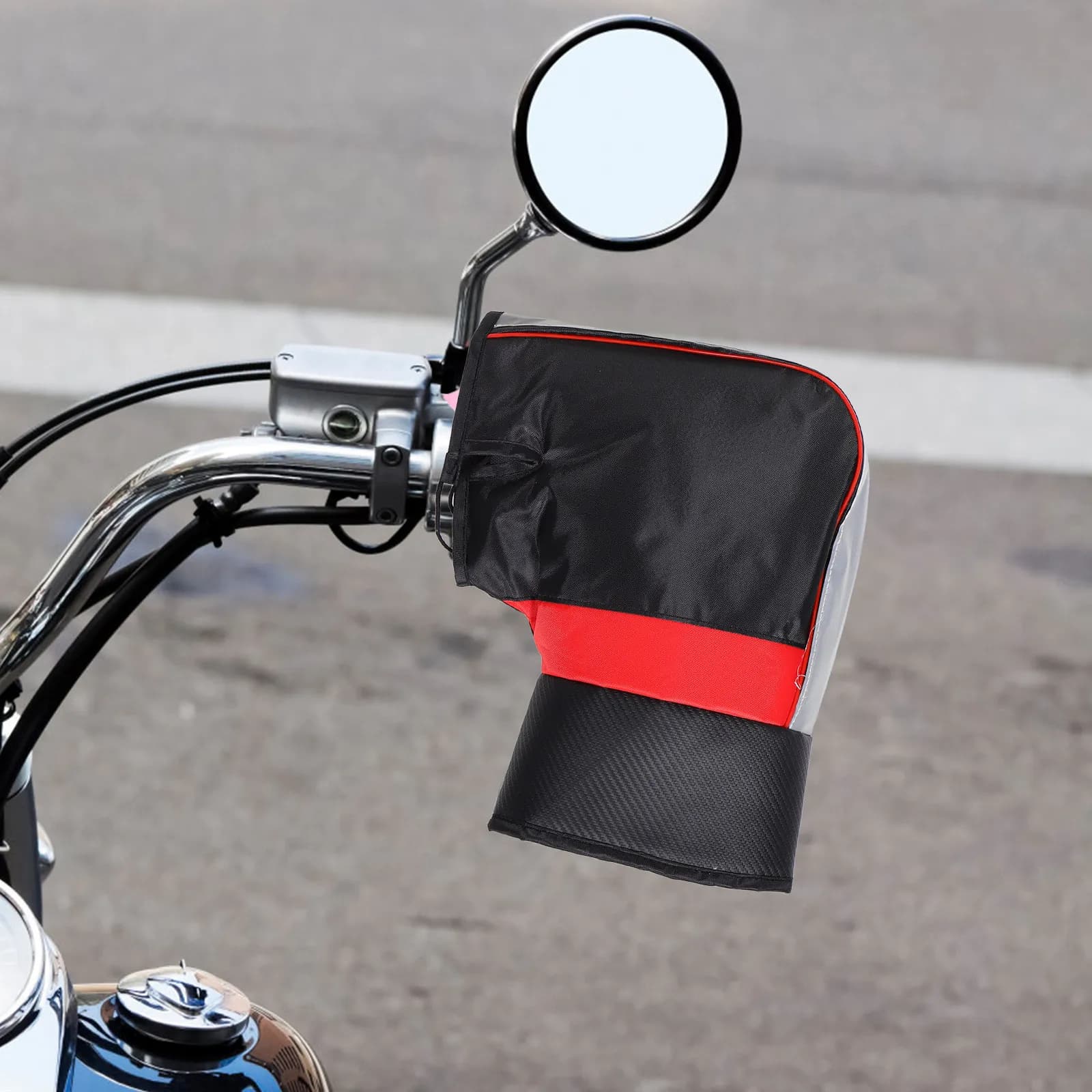 1 Paio di Coprimanubrio per Bici Elettrica, Guanti Invernali Ispessiti Antivento per Moto, Coprimanubrio Caldi Riflettenti per Scooter