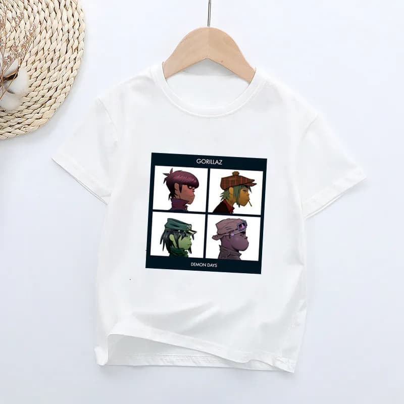 Vendita calda Music Band Gorillaz stampa bambini T shirt ragazze estate top neonati vestiti moda Casual bambini T-shirt manica corta
