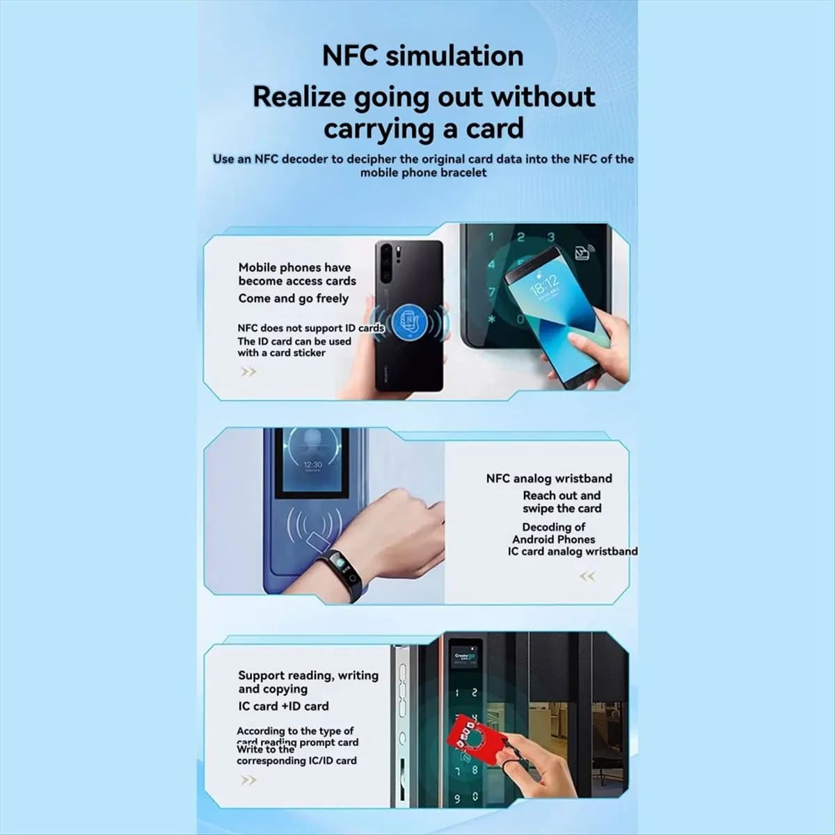 Lettore/Scrittore di Carte NFC AA86 Max, Duplicatore Bluetooth IC ID RFID, Lettore di Carte per Ascensori con Crittografia, Supporta Android, iOS, HarmonyOS