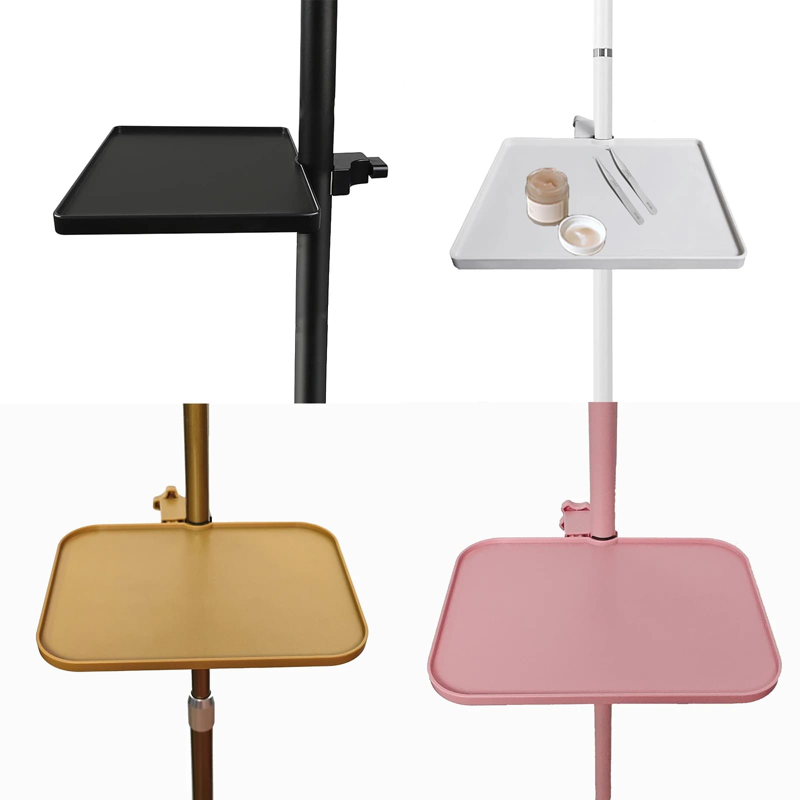 Vassoio per scheda audio con luce mezzaluna 22 * 16CM Morsetto universale con clip Piattaforma per trucco per ciglia Vassoio per streaming live cosmetico