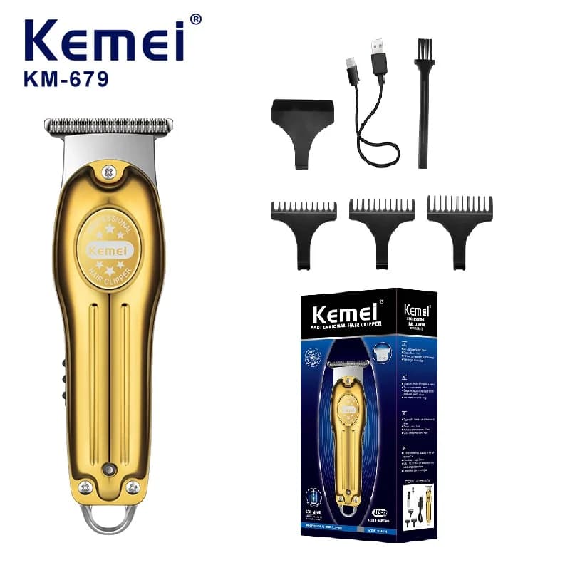 Wholesale Kemei Km-679 Electric Haircut Mini LCD Charging Light Cutters Haircut
