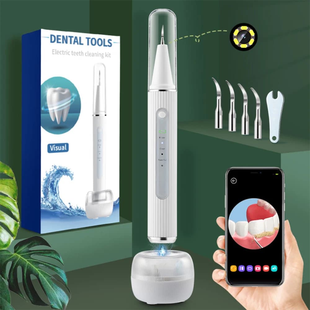 Ultrasuoni Visivi Calcolo Dentale Scaler Detergente per Denti Orale Tartaro Tartaro Rimozione Macchie di Placca Detergente Remova Sbiancamento Dei Denti