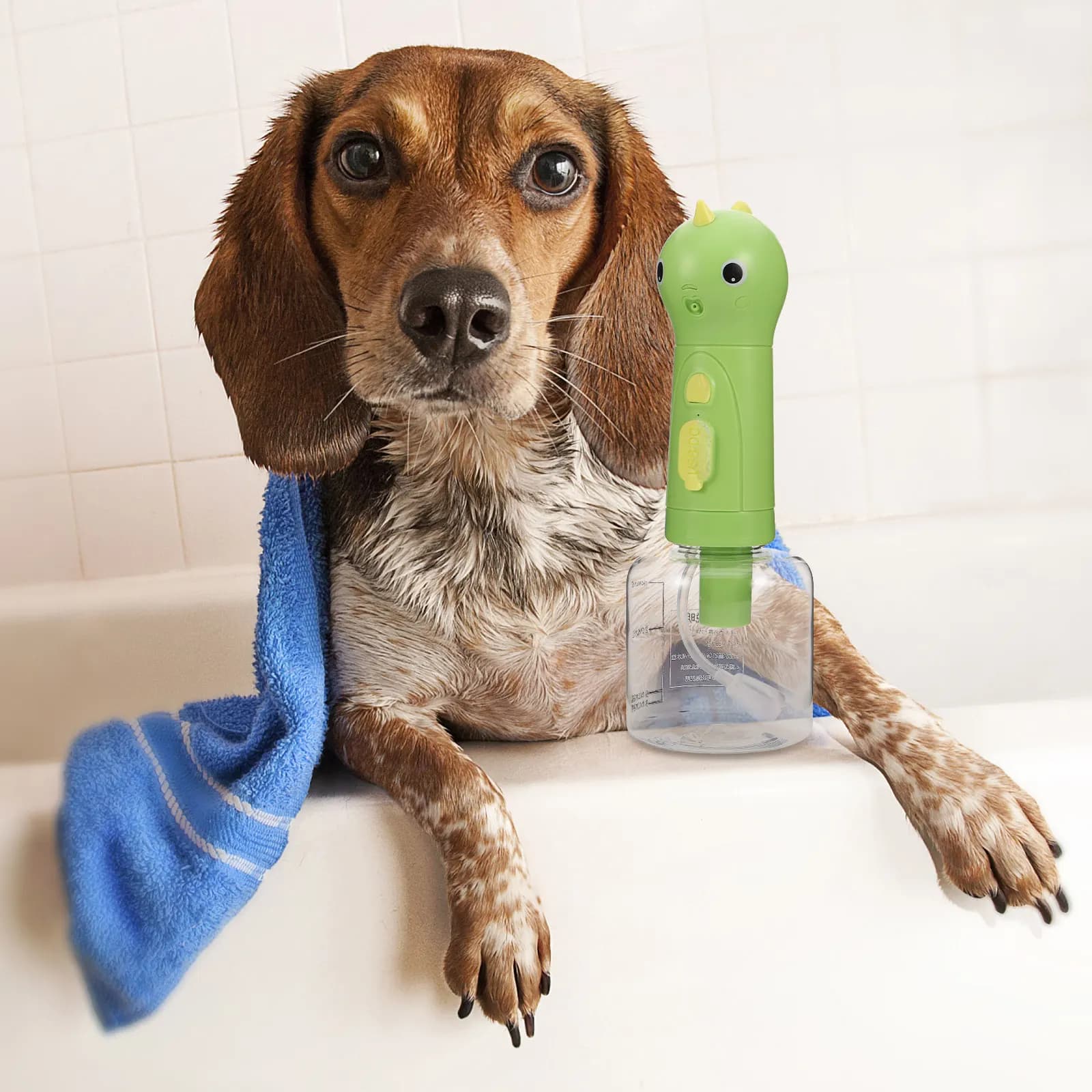 Dispenser Elettrico di Shampoo Schiumogeno, Macchina per Bagno Animali a Forma di Orso, Schiumatore Automatico Portatile per la Toelettatura di Cani e Gatti