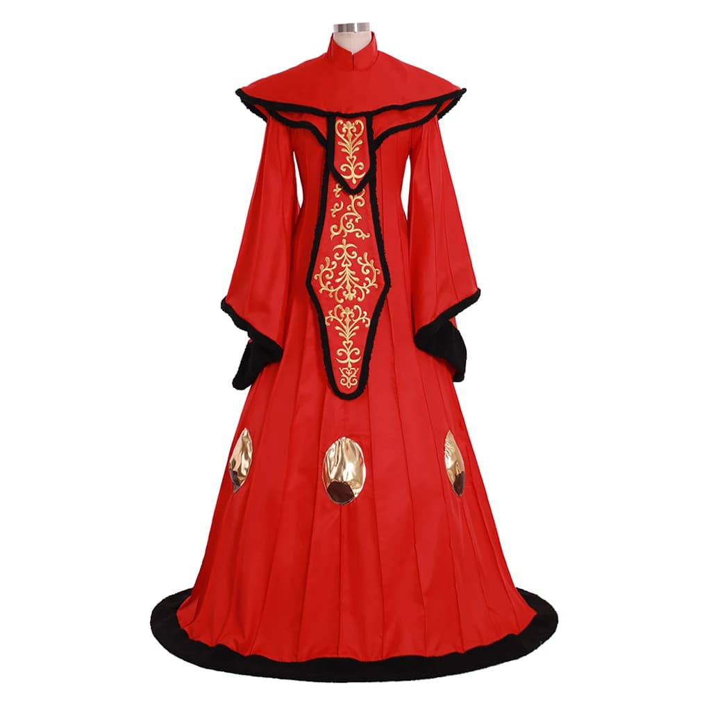 Film Cosplay Padme Costume Donna Rosso Spazio Battaglia Abito Regina Abito Carnevale di Halloween Festa di Natale Abiti travestimento