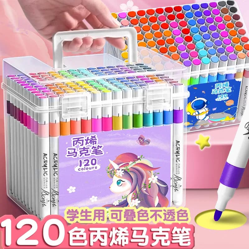 Pennarello acrilico lavabile incolore impilabile impermeabile e ad asciugatura rapida Libro di pittura con penna per acquerello fai-da-te dipinto a mano