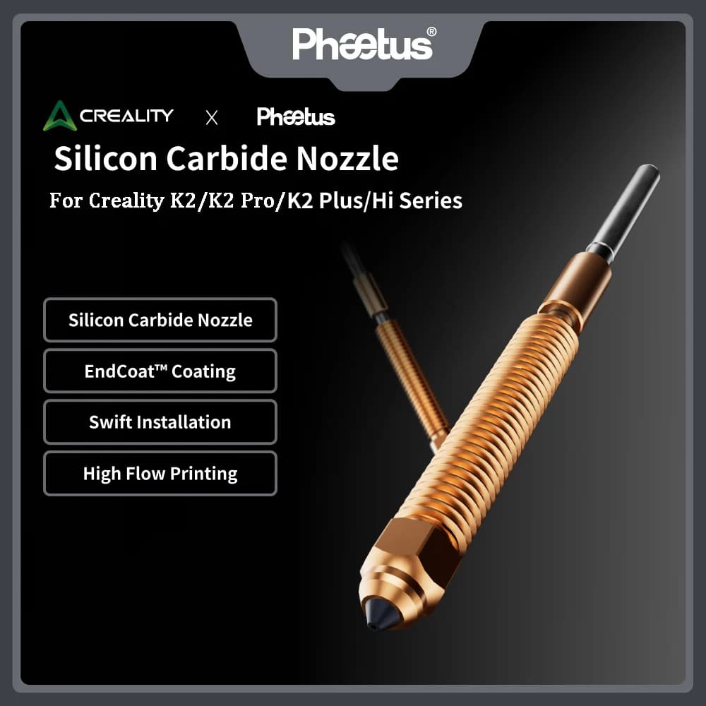 Phaetus Silicon Carbide for Creality K2 Plus Ugello Quick Hook Ugello Kit Metal Design for Creality K2 K2 Pro HI 3D Printer