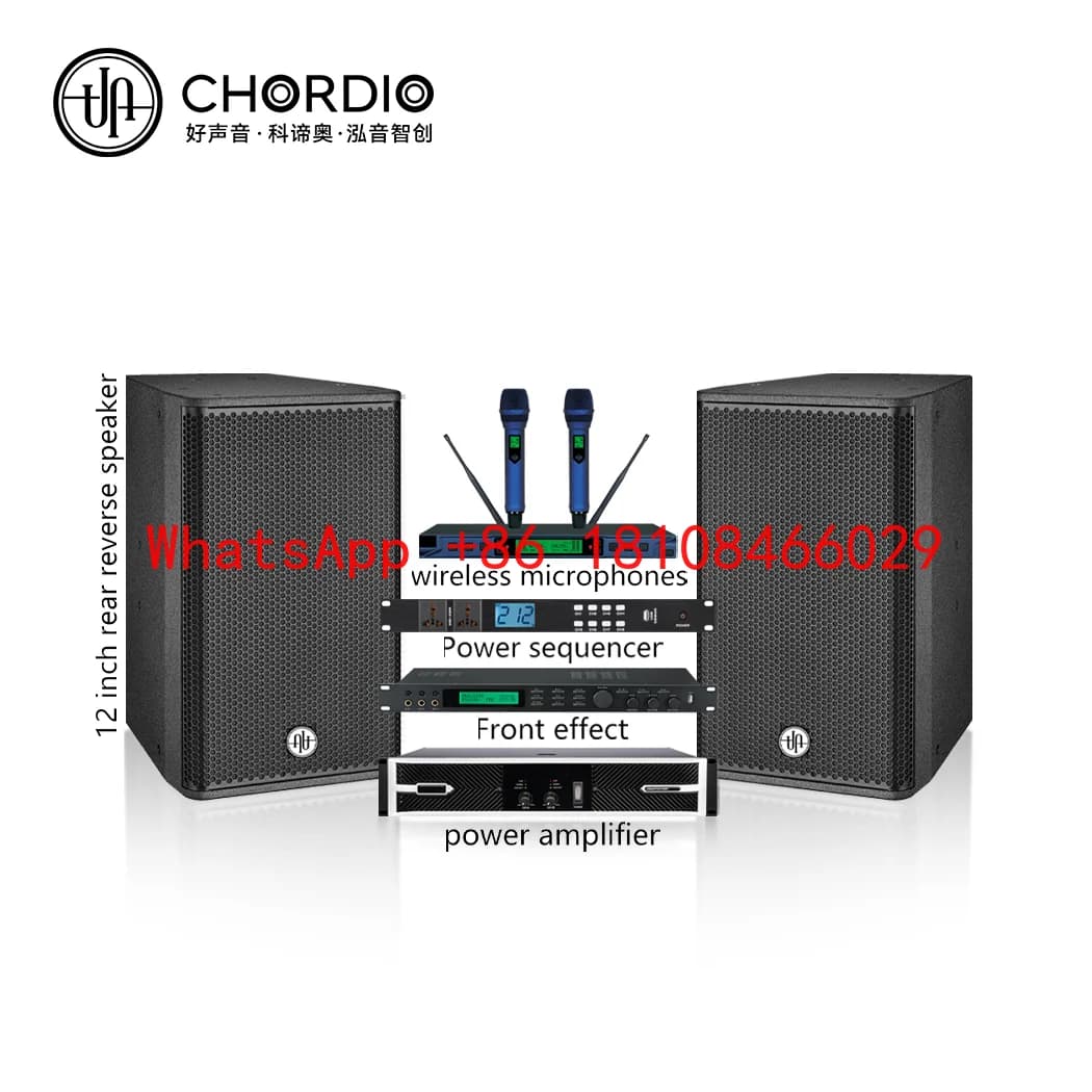 Sistema di Altoparlanti Line Array Passivi Professionali CHORDIO KD12S con Altoparlante Posteriore da 12 Pollici per Karaoke e Feste