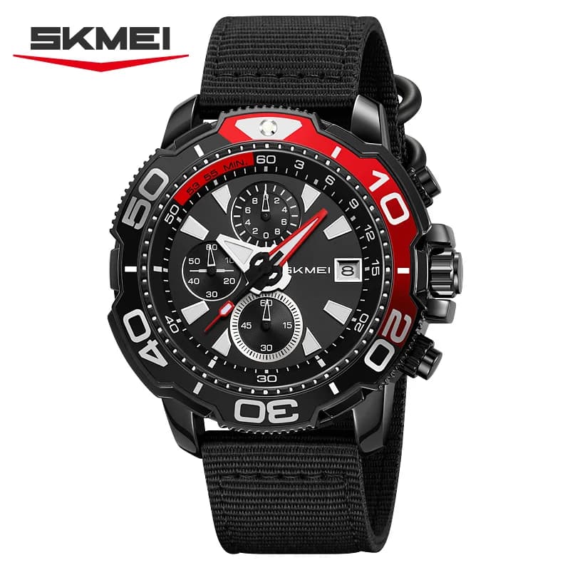 SKMEI 9381 Nuovo Orologio da Polso Sportivo Multifunzione per Uomo con Data, Cronometro e Cinturino in Nylon