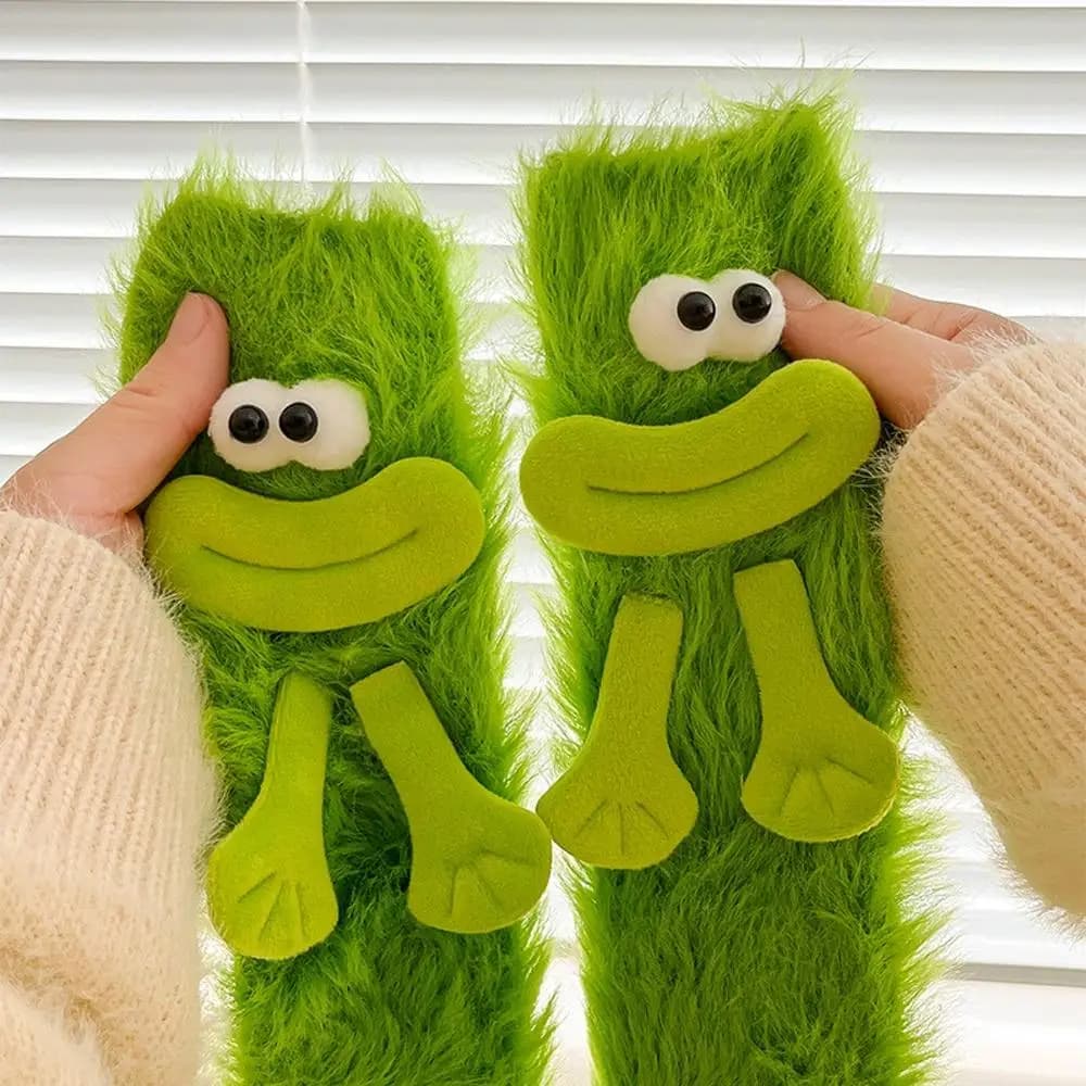 Funny Socks and Women's Warm Socks, Mid-Powter Socks in Soft Plush, Home Socks for Sleeping, Warm, Anti-slip, Comfortable, Winter Gifts Autumn Winter