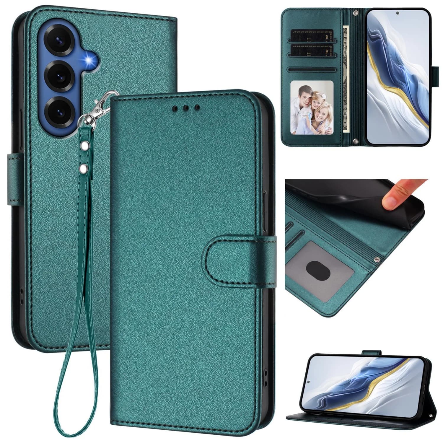 Luxury PU Leather Wallet Phone Case For Samsung Galaxy S6 S7 Edge S8 S9 Plus S10E S20 FE S21 S22 Ultra Holder Flip Cover Coque