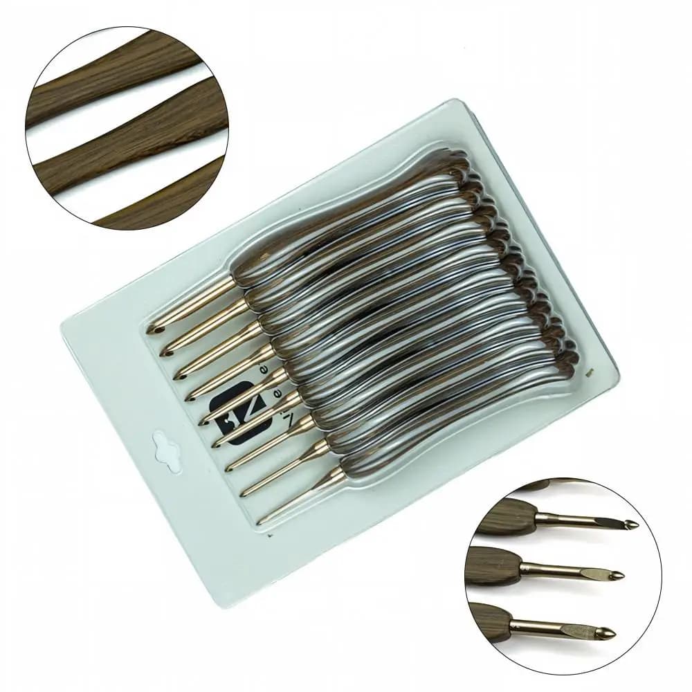 Crochet Hook Set 9Pcs Hand Polished One Cut Aluminum Head ABS Special Shape Handle Wool Yarn Amigurumi Scarf Craft Supplies