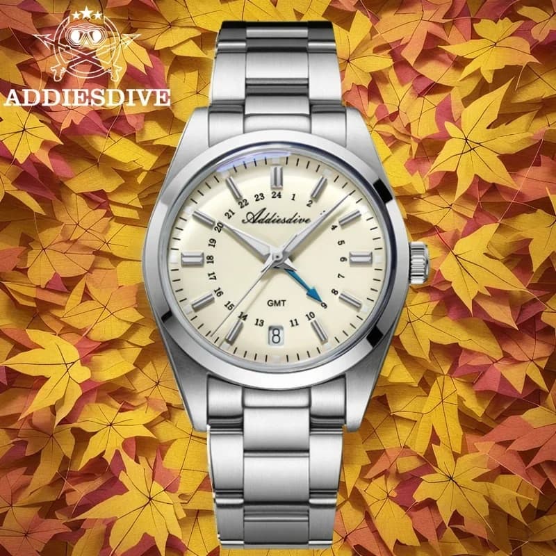 ADDIESDIVE 36mm Men GMT Luxury watch BGW9 Super bright AD2065 Reloj Hombre 10Bar Waterproof Quartz Wrist Watch