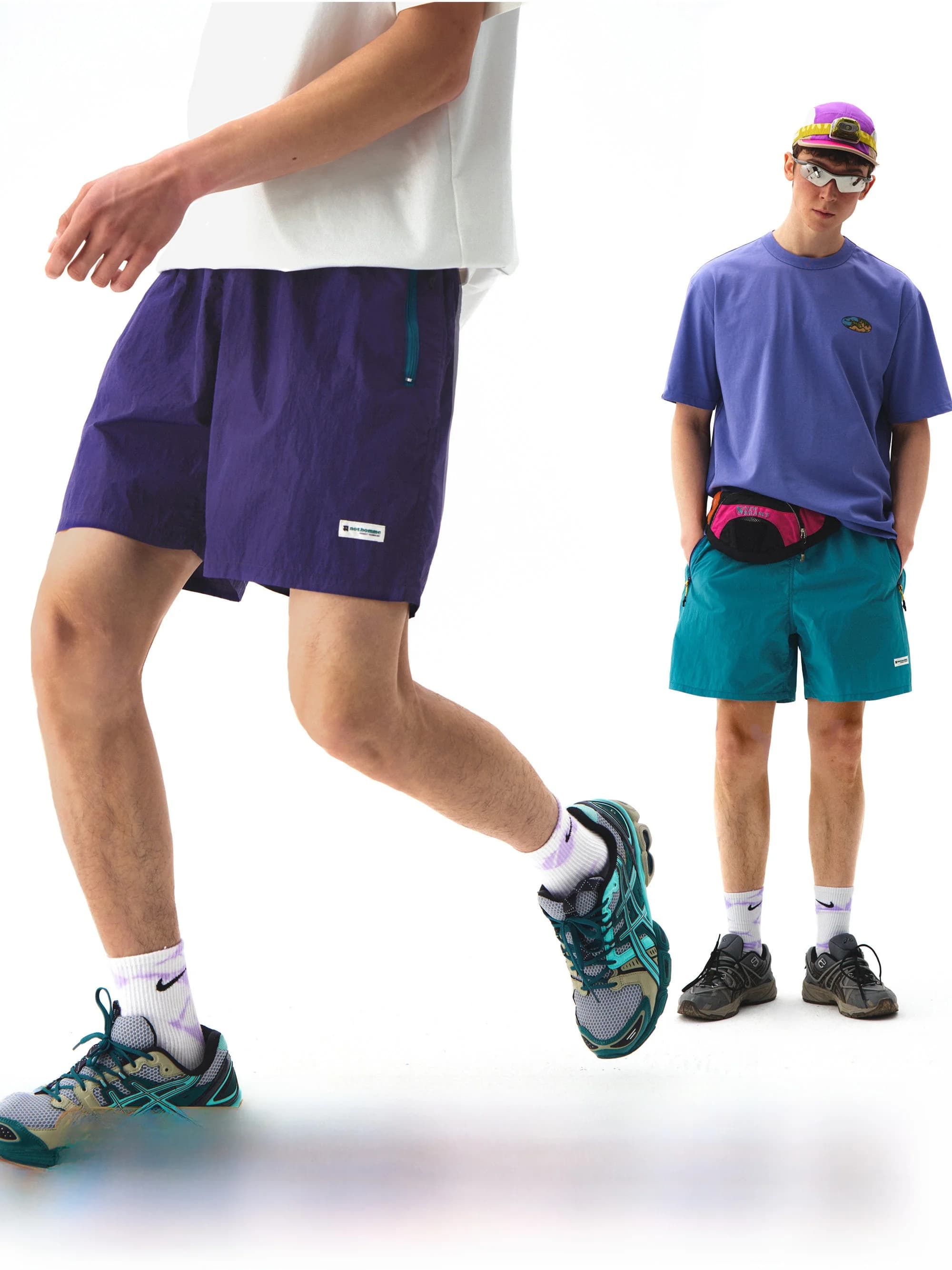 Notomme Loose Fit Five Inch Shorts for Camping And Beach Outdoor Activities Youthful Energy Style Nylon Fabric Summer Casual ...