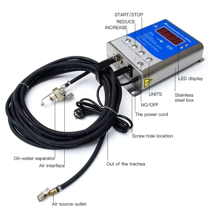 SL-3A Macchina portatile per gonfiare pneumatici per auto con indicatore di potenza / Gonfiatore digitale per pneumatici per auto