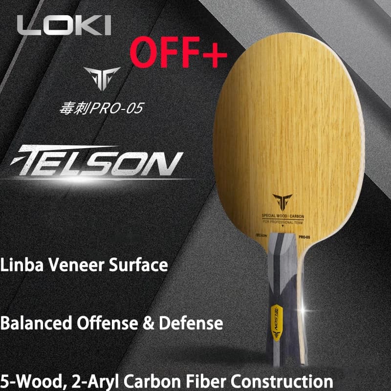 LOKI Telson PRO-05 Table Tennis Rackets 5+2 Aramid Carbon Fiber Linba Wood Surface Offensive+ Ping Pong Paddle Spin & Control