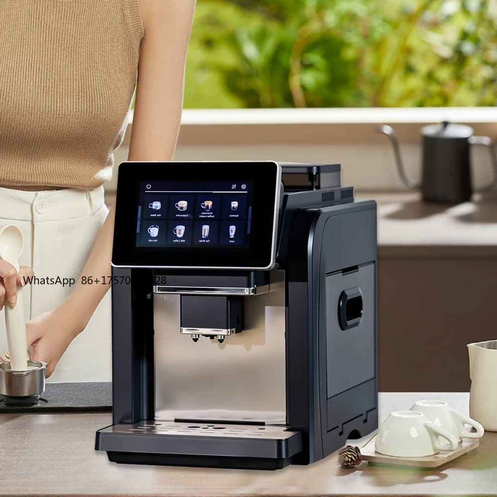 7" Touch Screen Electric Cafetera De Expreso Bean to Cup Coffee Machine Fully Automatic Commercial Espresso Machine