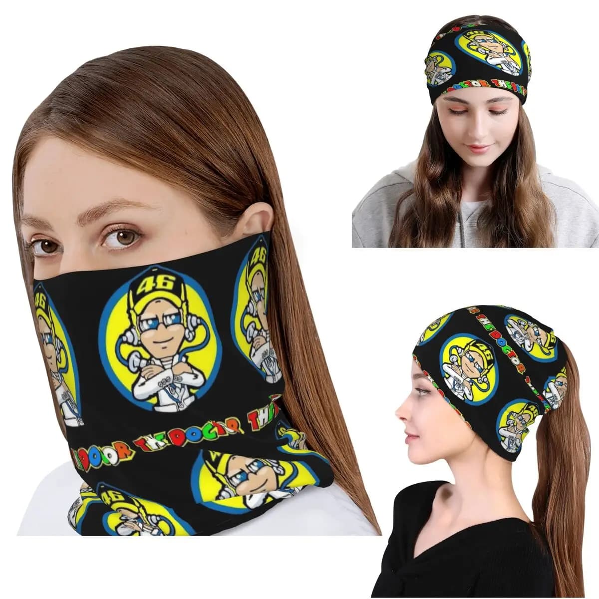 Moto Rossi Bandana, Multifunction Scaldacollo, Scarf, Headband, Winter cap for Men and Women Adults