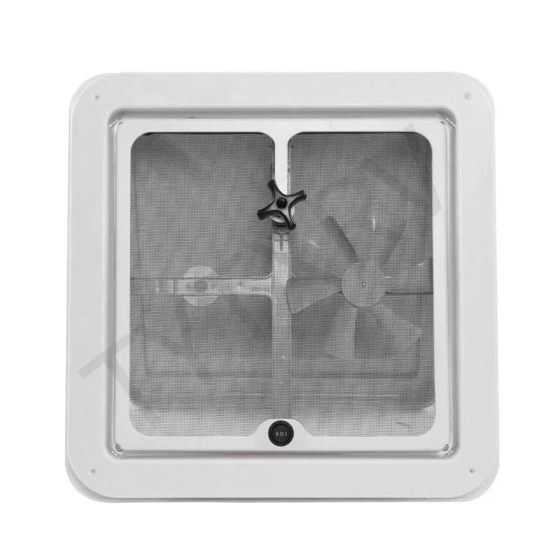 Accessori per Caravan TYTXRV, Ventilatore da Tetto 14 Pollici DC12V 420X420mm, Controllo Manuale, Ventola Singola con Coperchio Bianco, Ricambi per Camper
