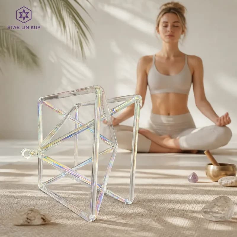 STAR LIN KUP Cosmic Singing Merkaba Quartz Pyramid Natural Crystal Healing Chakra Balancing Meditation Sound Therapy