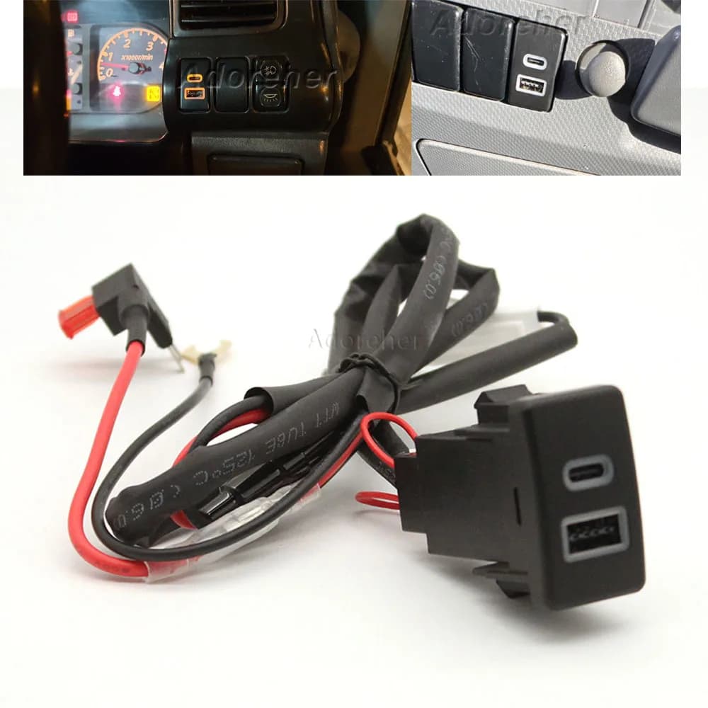Caricabatterie rapido per auto 12V/24V QC3.0 USB PD Type C, presa di ricarica rapida per telefono, adattatore di alimentazione per accessori Isuzu 3.0 4JJ1