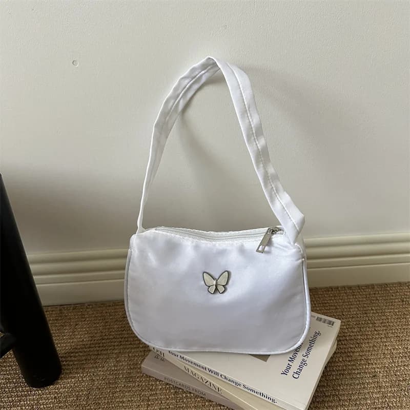 Butterfly Flap Bag Women's Fashion Solid Color Simple Casual Shoulder Messenger Bag Female Portable Small Commute Underarm Bags