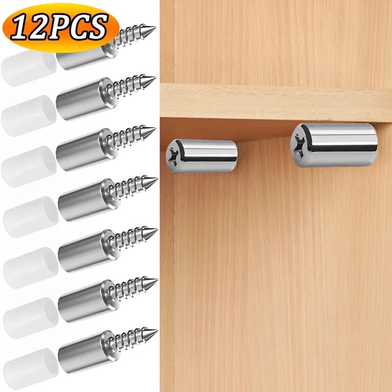 Set da 12/24 viti autofilettanti per pannelli di mobili con manicotto in gomma, supporto per laminato, chiodi antiscivolo rigidi per armadi e divisori