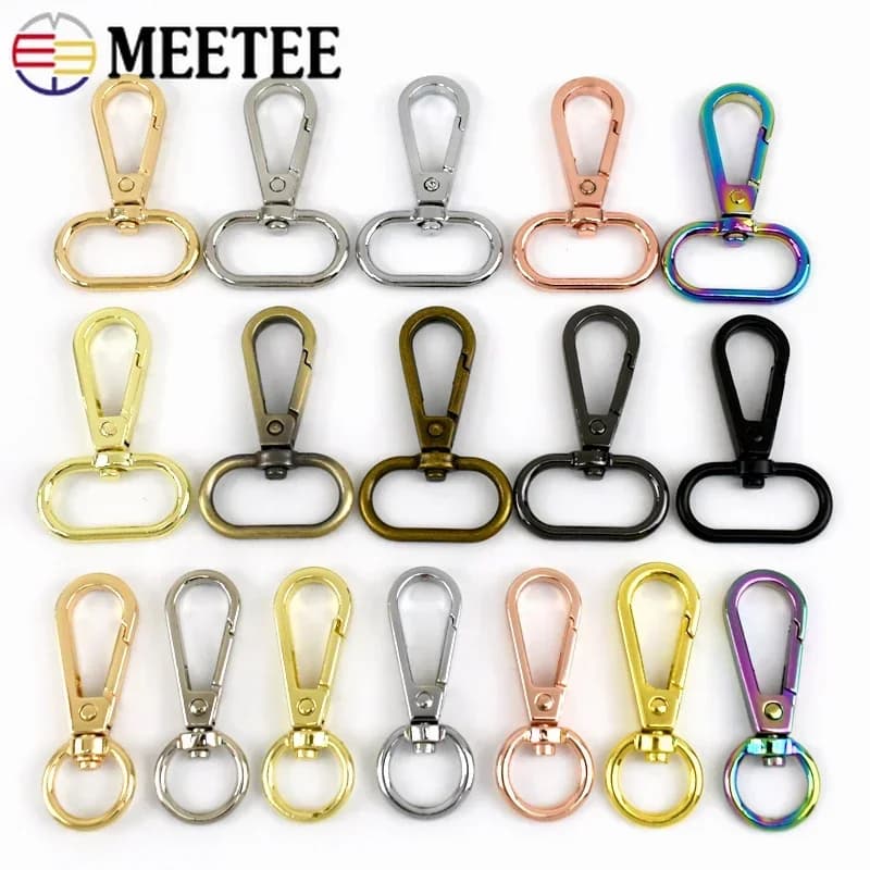 20 pz 16-50mm fibbie in metallo per borsa cinturino cintura in tessuto girevole chiusura a moschettone collare per cani fibbia moschettone accessori fai da te