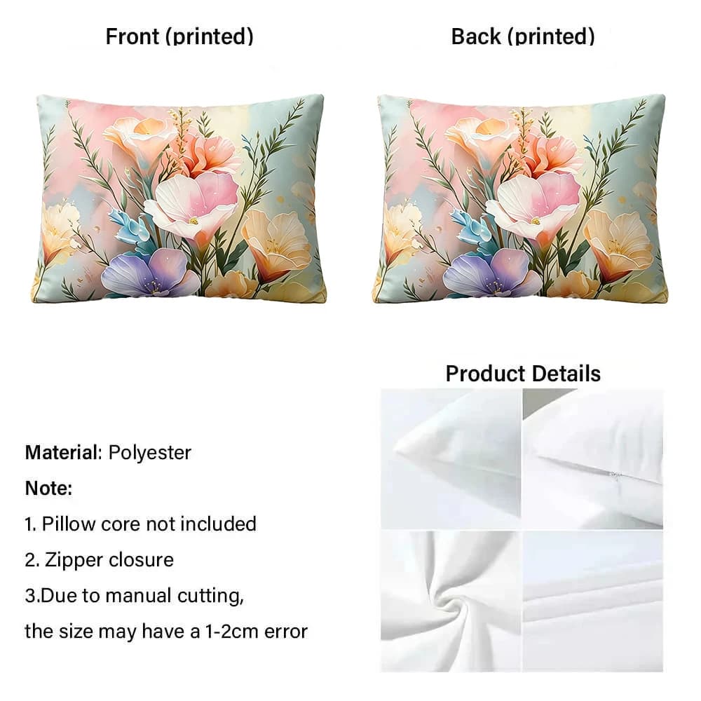 Floral Cushion Cover Polyester Printed Pillowcase 30x50 Tropical Leaf Flower Lumbar Throw Pillow Cover Sofa Home Decor 40x60cm