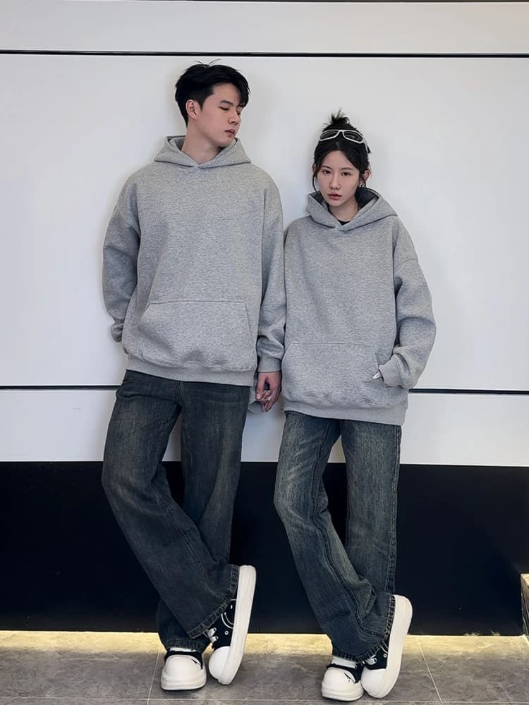 Cleanfit ey Couple Hoodies Autumn Winter Basic Sle Men Women American Heavyweight Hardwearing Coat Casual Loose Fit Cotto...