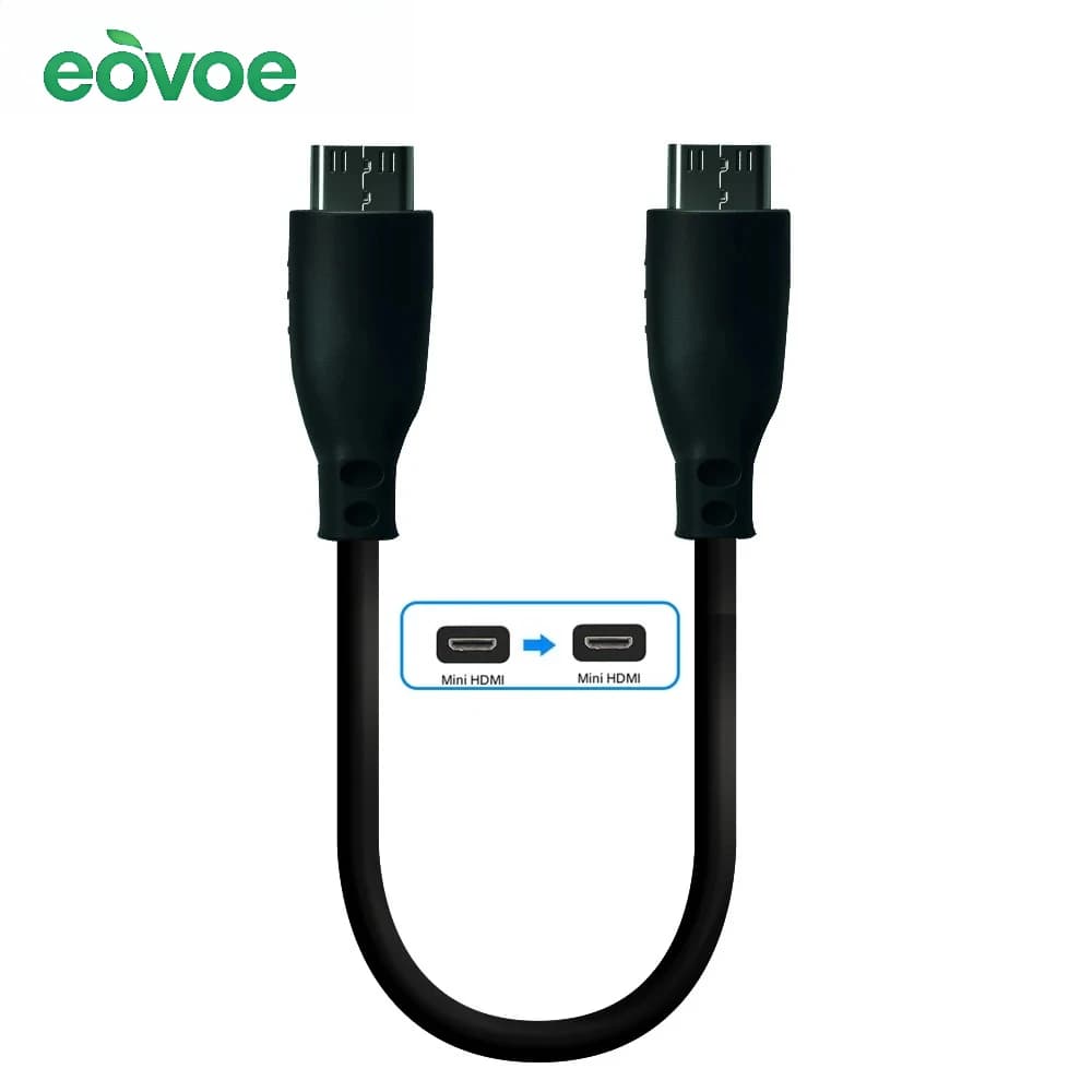 Cavo Ultra Short Mini HDMI a Mini HDMI da 15 cm, 4K 60Hz, cavo Mini HDMI con doppia presa Mini HDMI per fotocamera e monitor portatile