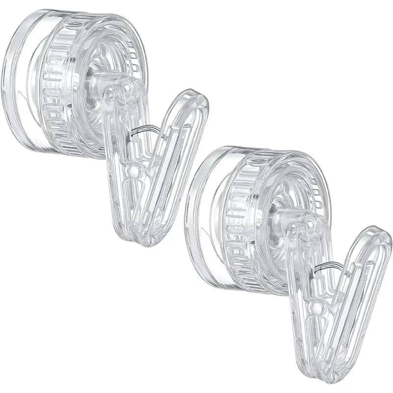 A98E-Wall Mounted Hook Dish Glove Clip With Suction Cup For Kitchen Easy Install Removable Transparent Plastic(2 Pcs)