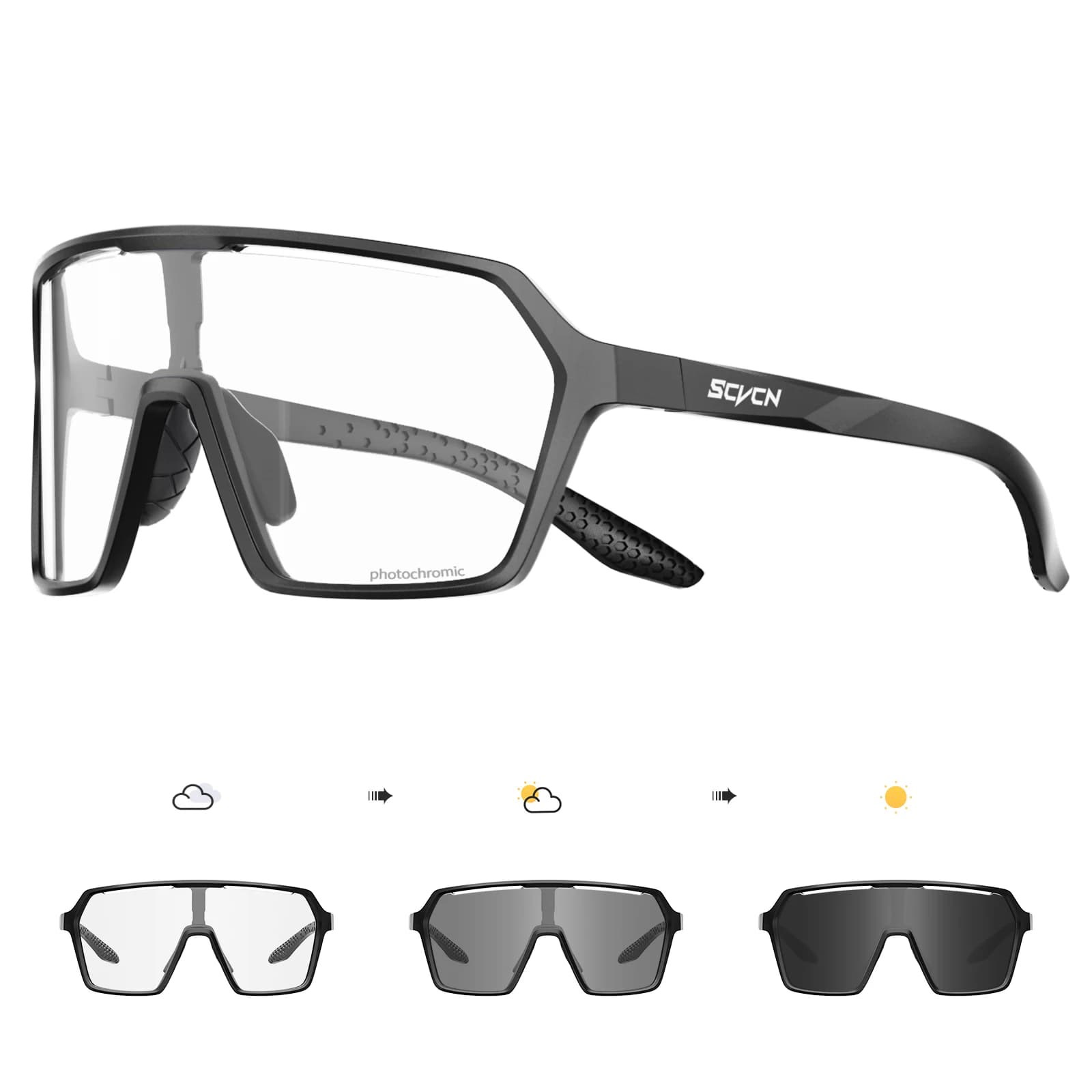 SCVCN Occhiali da sole fotocromatici UV400 da ciclismo caldi Occhiali da MTB Occhiali da ciclismo per bici da esterno Uomo Donna Occhiali da escursionismo per sport da bicicletta
