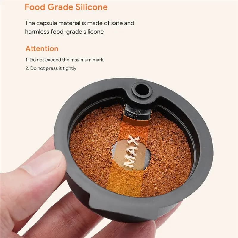 A94E-Reusable Coffee Pod For Coffee Makers Including Lids Brush, Spoon And Espresso Capsule Filter Cup 60ML