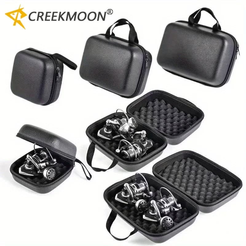 New PU Leather Fishing Bag, Shockproof and Waterproof Rigid Case for Spinning and Baitcasting Mill, Tool Box