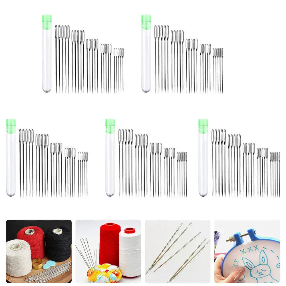 Set di 5 Aghi da Ricamo Leggeri e Portatili, Strumenti per Riparazione e Cucito di Vestiti, Lavorazione Artigianale e Maglieria
