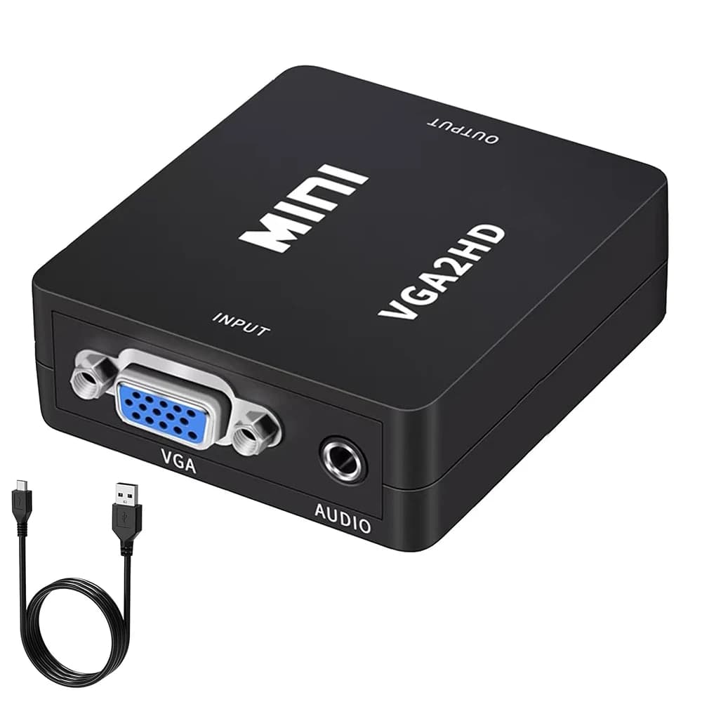 Compatible Converter Mini VGA to HDMI VGA2HDMI Video Box Audio Adapter HDTV 1080P for PC notebook TV HD Portable TV Projector