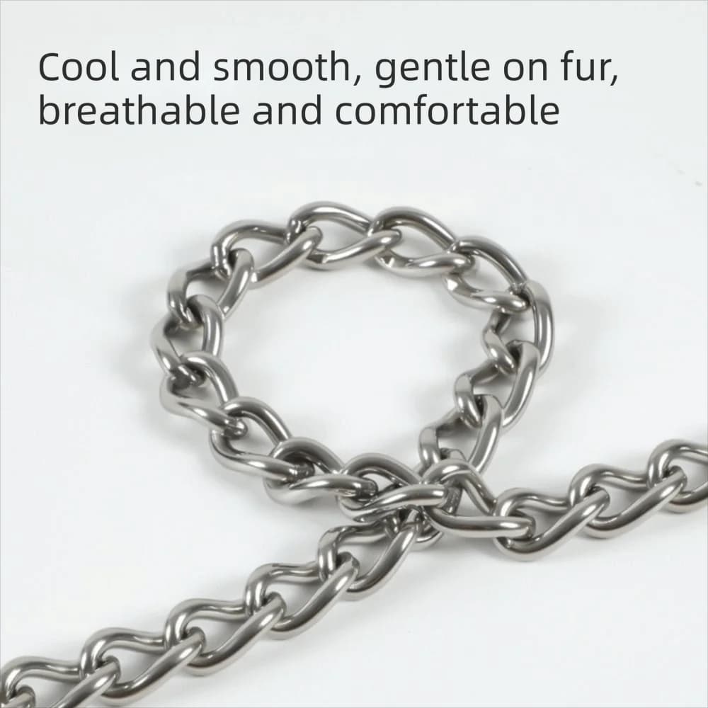 Collare per Animali Domestici in Acciaio Inossidabile, Design Senza Cuciture, Costruzione Senza Nodi, Collare per Cani Stile Catena, 35-80CM