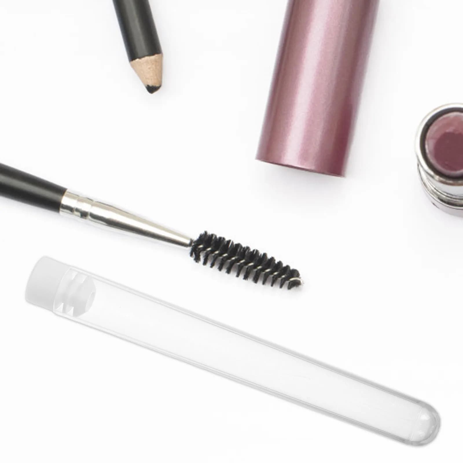 15 Pezzi Tubi Porta Pennelli per Ciglia in Plastica Trasparente, Contenitori Monouso per Mascara, Organizer Portatile per Pennelli da Trucco da Viaggio