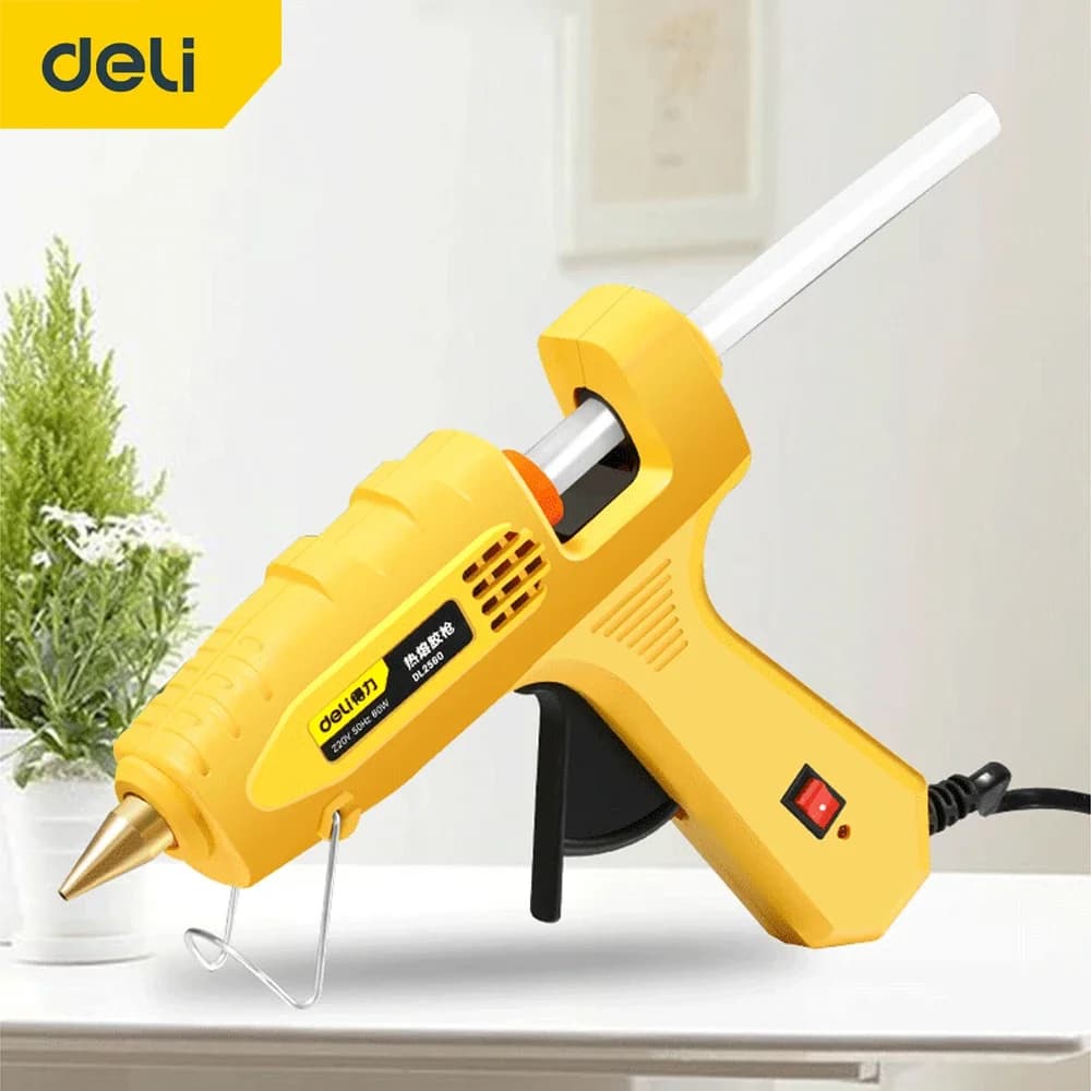 DELI 80/60W Set di pistole per colla a caldo con colla stick Mini pistole per colla industriale 20/40W Strumento di riparazione della temperatura di calore termoelettrico