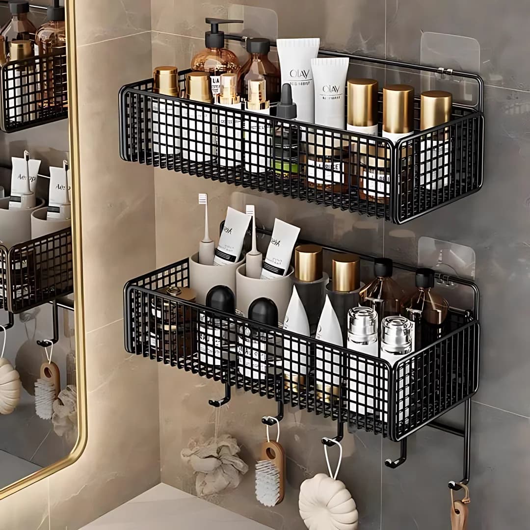 Bathroom Organizer Multifunctional Toiletry Organizer Bathroom Shelves Without Punching Wall Shelf for Bathroom Kitchen