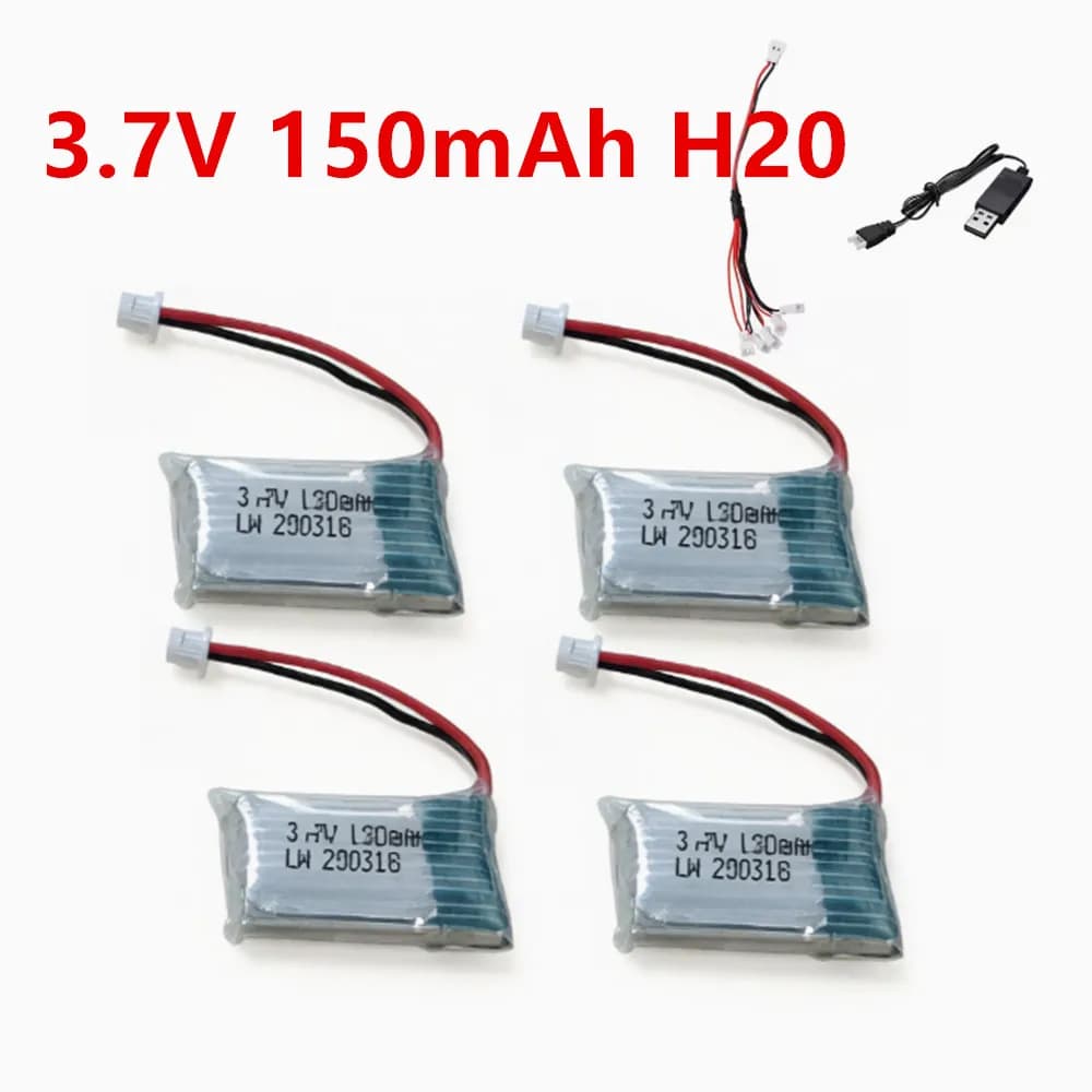 Batteria H20 3.7V 150mAh per quadricottero RC H20 S8 M67 U839, ricambi per elicottero, batteria Lipo 3.7V 651723 e caricabatterie