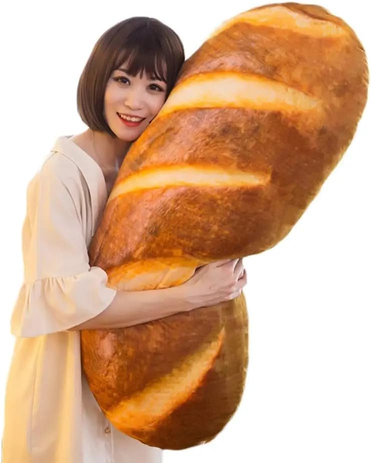 Cuscino Peluche a Forma di Pane 3D, Morbido Cuscino a Forma di Toast al Burro, Cuscino Lombare Imbottito a Forma di Cibo per la Casa