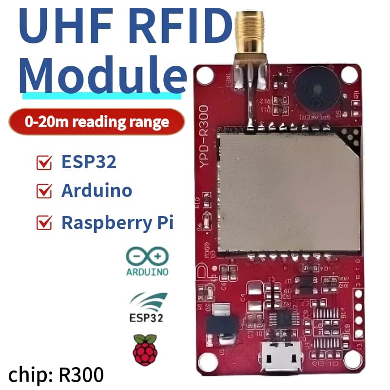 UHF RFID Reader Module with Chip R300, Micro USB, TTL UART for Arduino Raspberry Pi, Embedded SPI System Kit