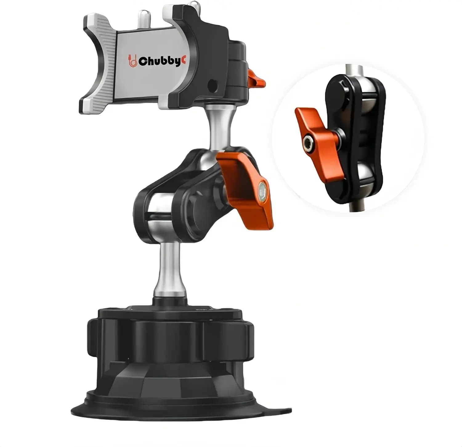 360 ° Supporto per telefono da auto regolabile con montaggio in metallo ultra resistente per parabrezza e ventosa, compatibile con tutti gli smartphone